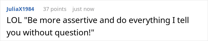 Screenshot of a social media comment reacting to relationship drama about GF saying BF is less manly than her ex.