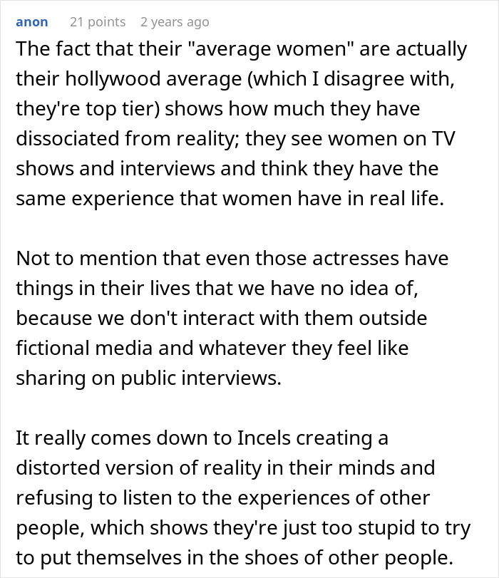Incel forums discussion showing distorted views on women and reality, highlighting incel community's mindset and behavior.