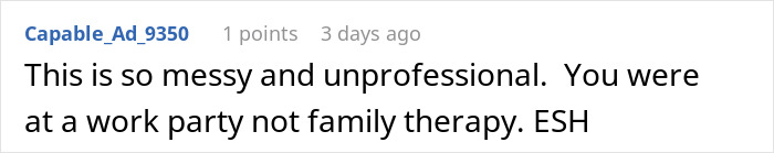 Woman fires back after sister insults her, causing her husband to blush and kids to look confused during a family event.