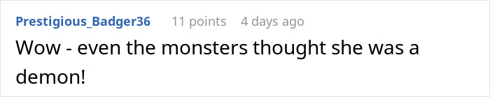 Reddit comment expressing shock about mother retaliating against postpartum boundaries in a dramatic and disturbing way.