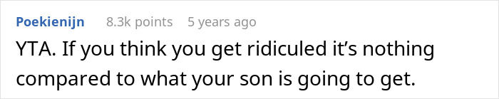 Screenshot of a Reddit comment discussing potential ridicule related to naming son Harry Potter.