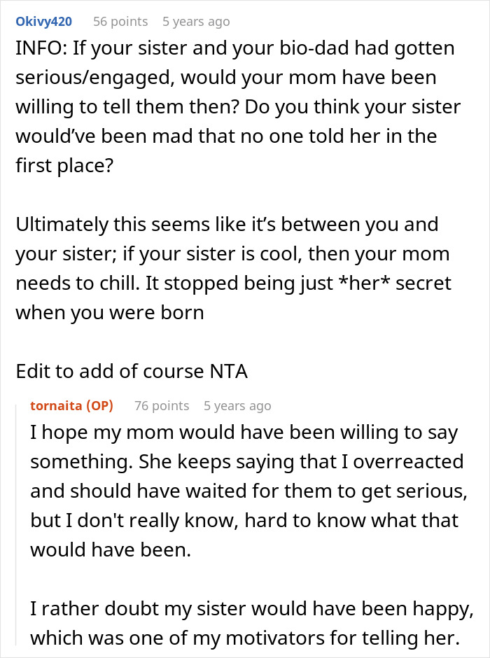 Half-Sis Shares She’s Dating Older Guy, Woman Mortified After Learning He’s Her Bio Dad Half-Sis Shares She’s Dating Older Guy, Woman Mortified After Learning He’s Her Bio Dad