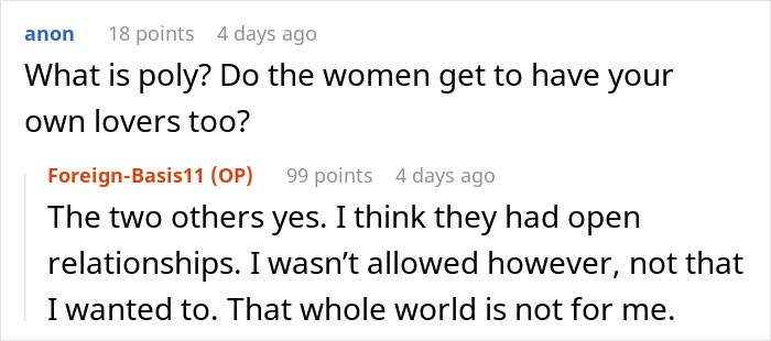 Woman reflecting on ending three years of unwanted polyamory and coming to her senses about open relationships.