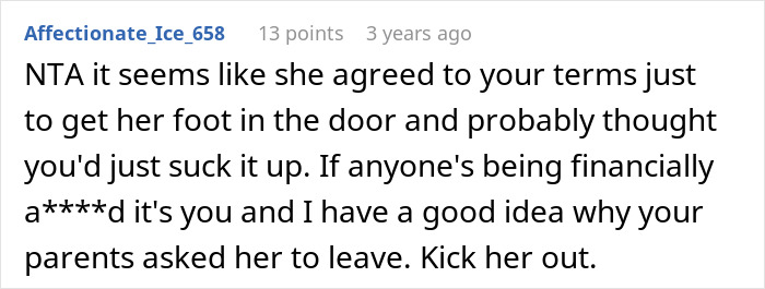 Comment on a forum discussing a woman who refuses to house her sister after she declines babysitting and cleaning, highlighting child-free reasons.