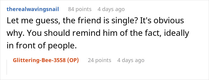 Screenshot of a social media comment discussing boyfriend bullying and relationship issues between friends. Screenshot of a social media comment discussing boyfriend bullying and relationship issues between friends.