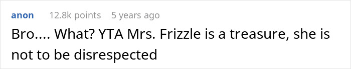 Screenshot of an online comment defending Ms. Frizzle style as a man asks his girlfriend to stop dressing like her.