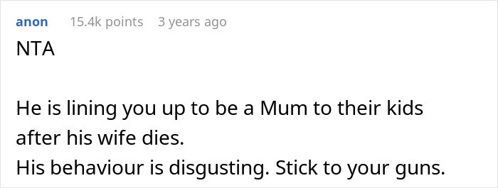 Comment from an online forum discussing a cheating guy’s behavior and reaction to his ex-wife’s role with his new child.