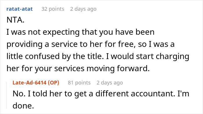 Screenshot of a discussion where a sister refuses to plan a wedding and gets demoted from guest to outsider.