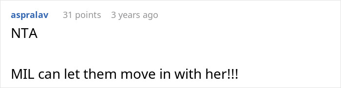 Comment on a forum thread discussing a woman kicking her late husband's brother and his kids out for using his clothes and belongings.