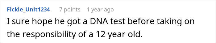 Screenshot of an online comment discussing the man's marriage on the rocks after learning he has a 12-year-old daughter.