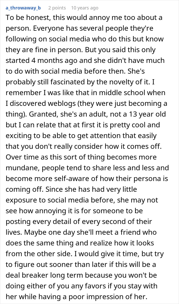 Woman Posts Absolutely Everything Online, Her Boyfriend Hates It: "Social Media Attention Seeker"