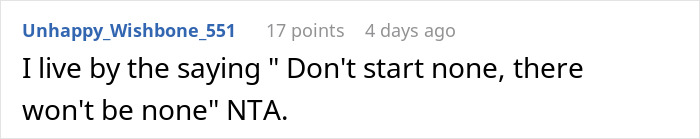 Commenter responding firmly after sister insults her, causing husband to go red and kids to feel confused.