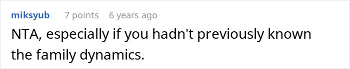 Screenshot of an online comment discussing family dynamics related to a woman going from psychiatric nurse to patient.