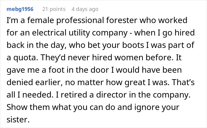 Alt text: A woman confidently responds after her sister's insult, leaving her husband embarrassed and kids confused during a family argument.