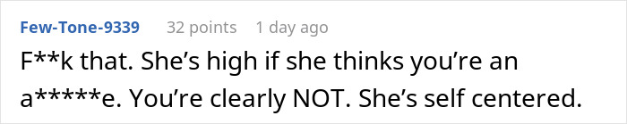 Screenshot of an online comment criticizing a woman who asks favors from family but doesn&rsquo;t reciprocate when they need help.