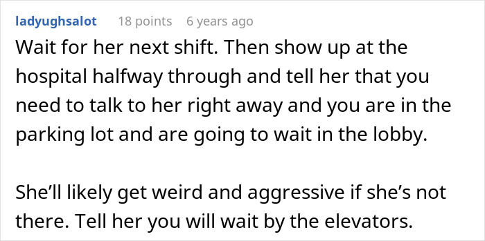 Text conversation explaining how to confront a psychiatric nurse, relating to psychiatric nurse and patient situation.