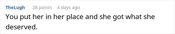 Screenshot of an online comment where a user says a woman fires back after sister insults her, causing confusion.