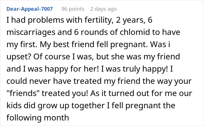 Pregnant Couple Hurt As Friends Take Out Their Infertility Struggles On Them: "I Didn't Deserve It" Pregnant Couple Hurt As Friends Take Out Their Infertility Struggles On Them: "I Didn't Deserve It"