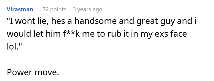 Screenshot of online comment discussing a guy breaking up after a woman suggests an open relationship.