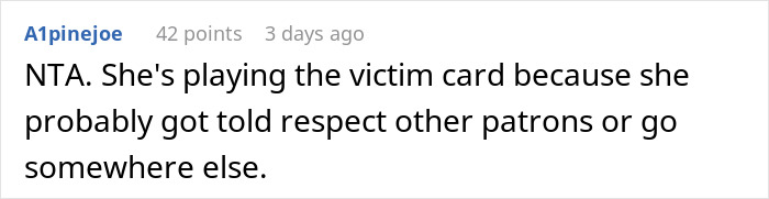 Comment text on a forum discussing a woman calling a guy a creep after he asks her to stop filming him at the gym.