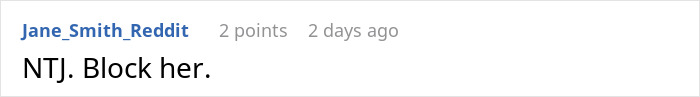 Reddit comment saying NTJ and advising to block her, related to best friend backup plan hurt situation.