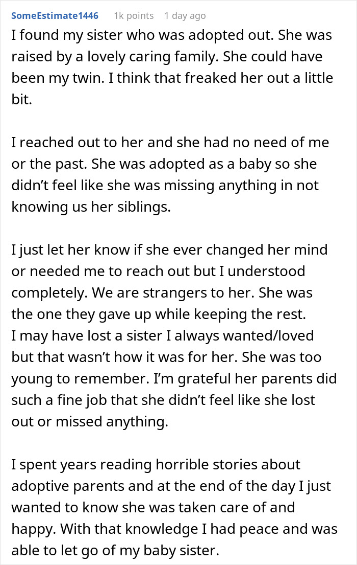 Woman Finds Biological Sister Wanting To Connect, Assumes She’s Invited To Her Wedding Woman Finds Biological Sister Wanting To Connect, Assumes She’s Invited To Her Wedding