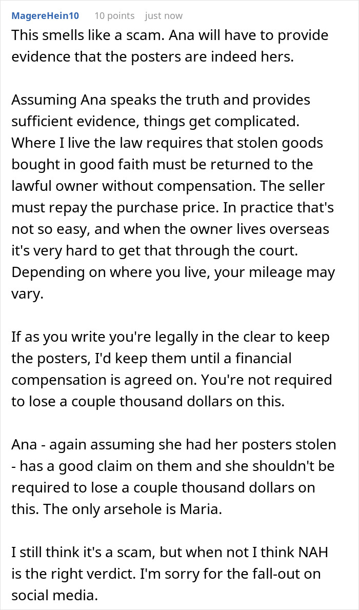 Text discussing complications of rare K-Pop merch ownership and legal issues with alleged real owner demanding it back.