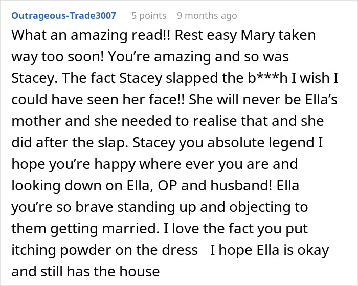 Teen makes sure stepmom is miserable on wedding day, standing up to erase late mom's memory with defiance and bravery.