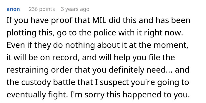 Comment advising new parents to gather proof against MIL’s false accusations to fight CPS and custody battles effectively. Comment advising new parents to gather proof against MIL’s false accusations to fight CPS and custody battles effectively.
