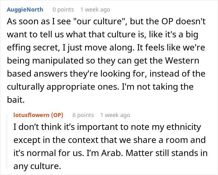 User discussion about cultural differences and misunderstandings in a sister family parenting drama context.