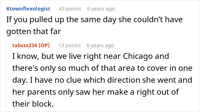 Conversation screenshot showing a discussion about a gullible lady taking her boyfriend&rsquo;s prank seriously and disappearing.