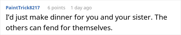 Family Demands Woman Make Separate Meals For Them: "Don't Want To Eat What My Doctor Told Me"