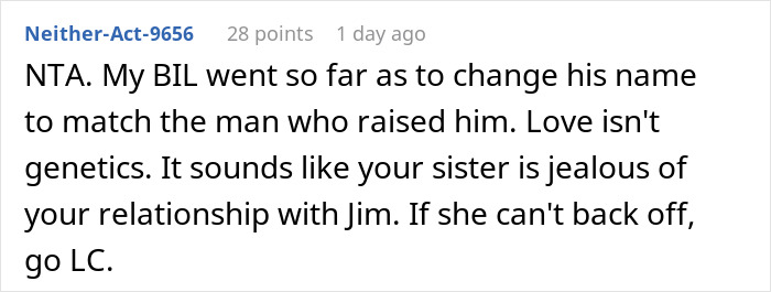Comment on Reddit discussing sister screaming treason when teen calls stepdad dad, suggesting therapy instead of screaming. Comment on Reddit discussing sister screaming treason when teen calls stepdad dad, suggesting therapy instead of screaming.
