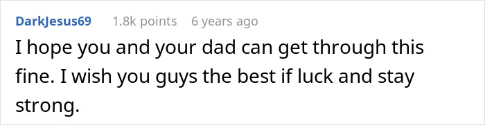 Comment expressing support and hope for healing after a DNA test reveals family chaos involving uncle and dad.