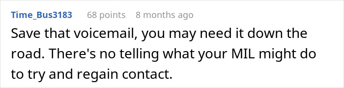 Screenshot of an online comment warning about MIL and FIL hostility after granddaughter reveals she is a lesbian.