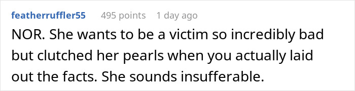 Screenshot of a Reddit comment discussing a man upset after parents forced him to have beer at his wedding and leave early due to music.