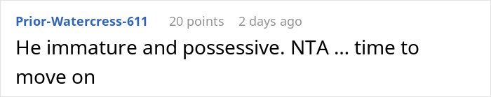 Online comment discussing a guy unable to handle his actress girlfriend changing clothes in front of other men.