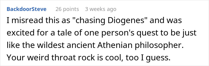Screenshot of an online comment discussing a man&rsquo;s long-term throat pain and his quest to solve the medical mystery.