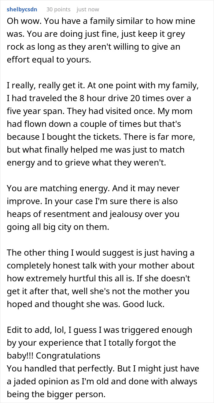 Screenshot of a forum comment discussing family issues and emotional challenges related to a child out of spite. Screenshot of a forum comment discussing family issues and emotional challenges related to a child out of spite.