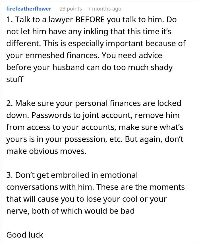 Advice on managing struggles with husband who keeps leaving and coming back, including financial and emotional tips.