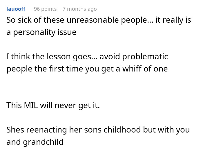 Comment expressing frustration with MIL and FIL over family lifestyle and granddaughter coming out as lesbian, mentioning cutting ties.