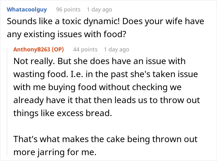 Ungrateful Wife Bins Husband&rsquo;s Cake Gift Because Of A "Bad Mood," He&rsquo;s Livid Over A Lack Of Apology