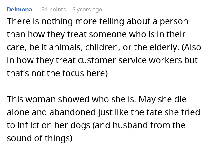 Comment highlighting cruelty of MIL who pretends dog passed away to get rid of him, shocking family at the shelter discovery.