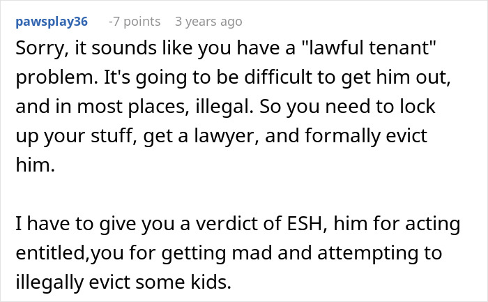 Alt text: Woman kicks late husband&rsquo;s brother and his kids out over wearing clothes and using his stuff conflict discussion.