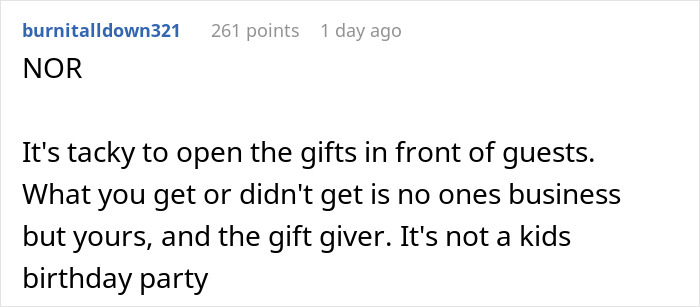 Comment on a forum post about parents forcing beer and leaving early at a wedding, showing upset man and party tension.