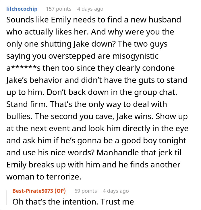 Alt text: Online discussion about a woman&rsquo;s enjoyment of spicy books causing tension and humiliation for her husband.