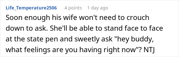 Screenshot of a Reddit comment discussing consequences in parenting related to sibling kicking out brother and kids.