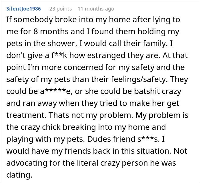 Comment text discussing a psychiatric nurse who becomes a psychiatric patient after a secret is revealed.