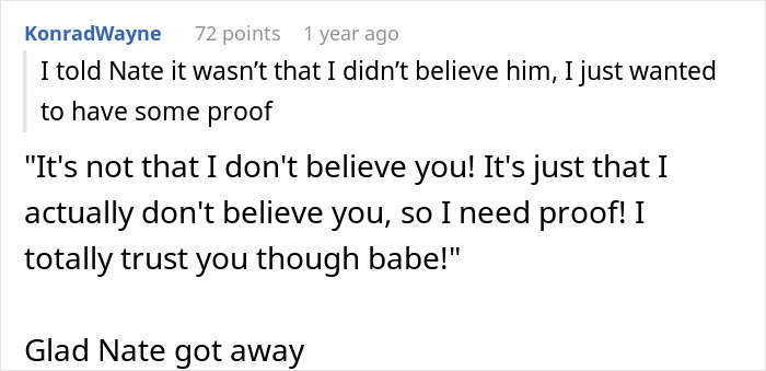 Text conversation showing a woman confused about believing her boyfriend or best friend after a cheating confession.
