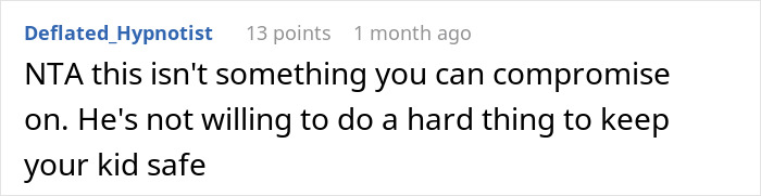 Screenshot of a forum comment discussing keeping meds out of kids&rsquo; reach and a husband lecturing about getting her way.